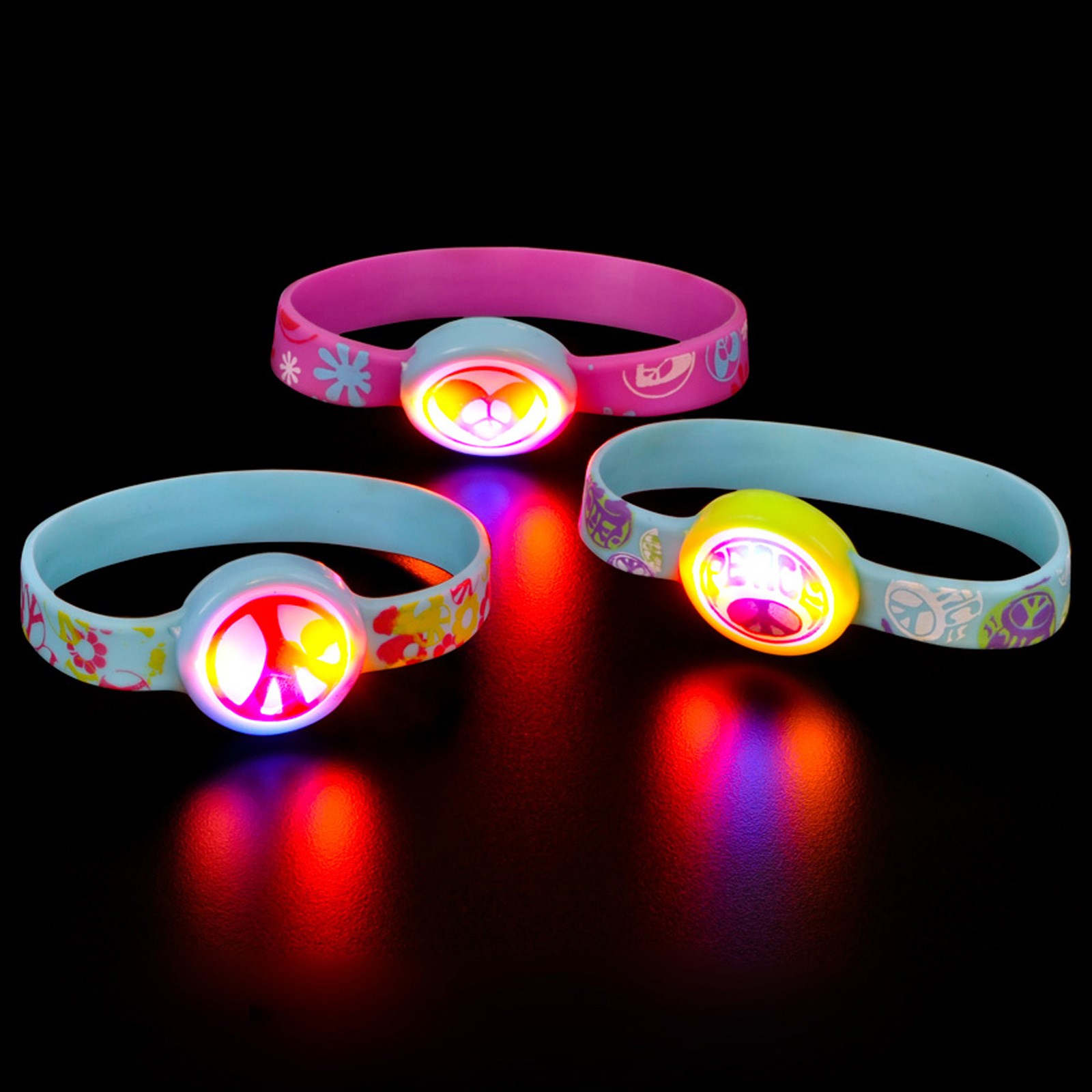 UPC 097138730749 product image for Light up Peace Sign Bracelet Asst. | upcitemdb.com