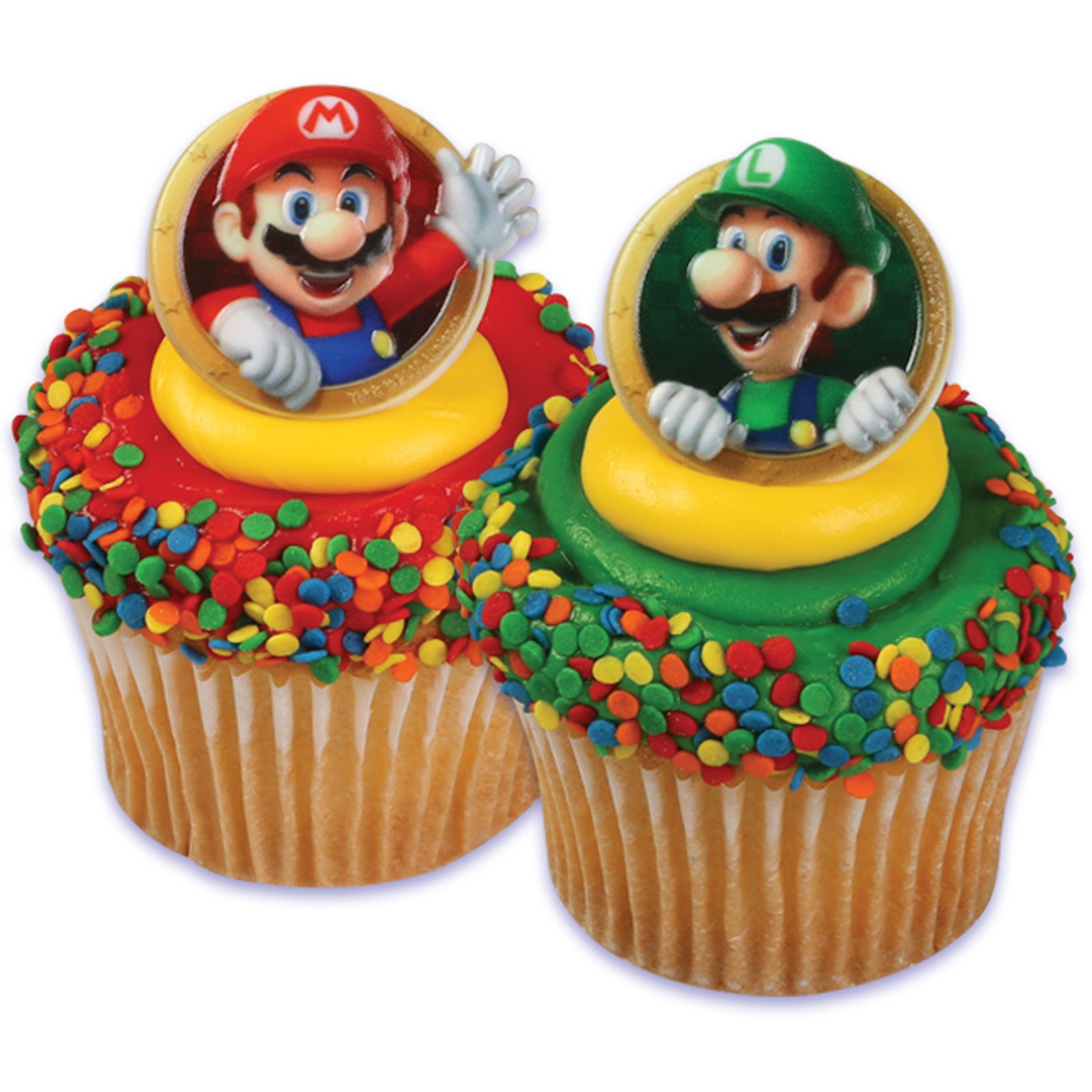 Super Mario Rings - Cupcake Toppers