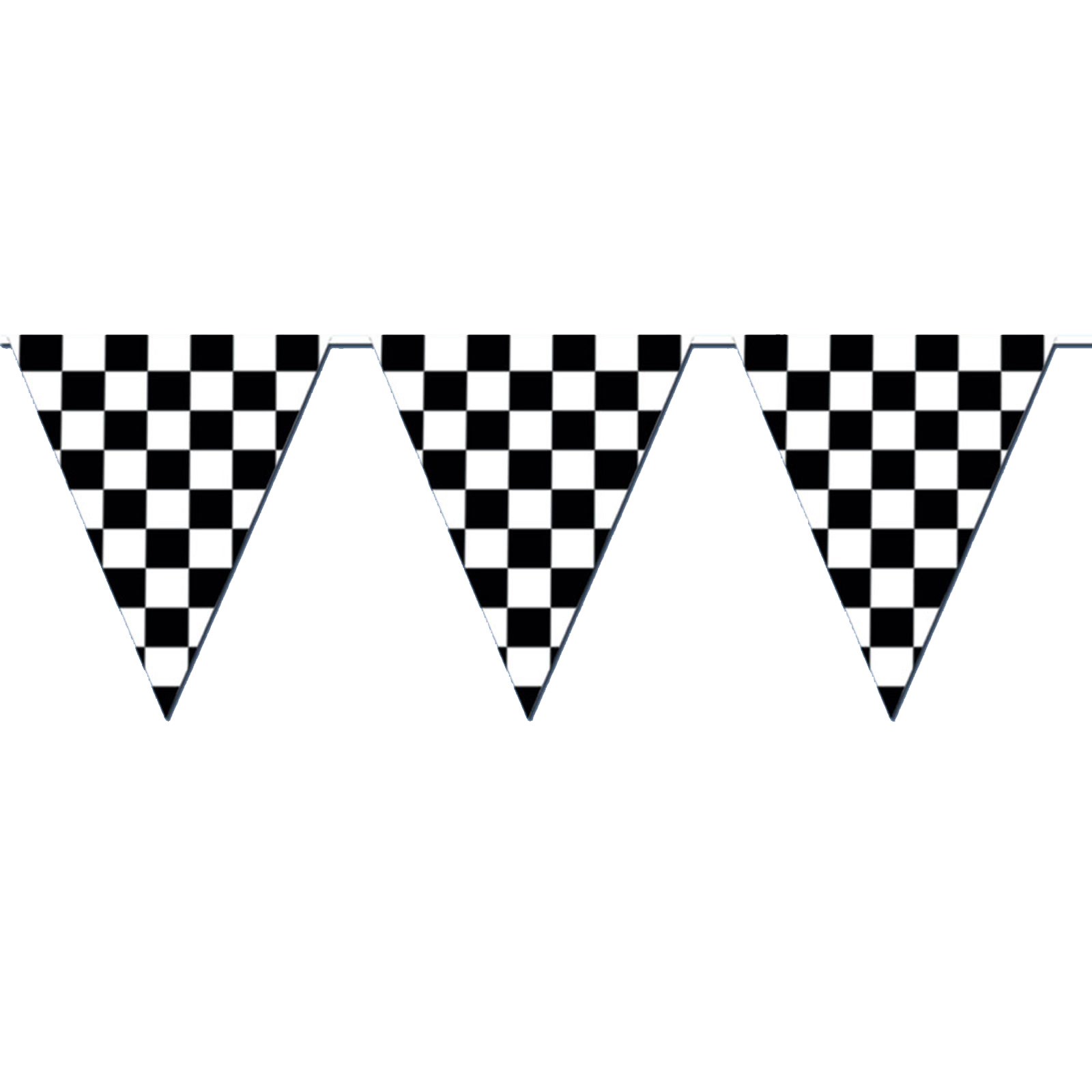 120' Checkered Outdoor Pennant Banner | BirthdayExpress.com