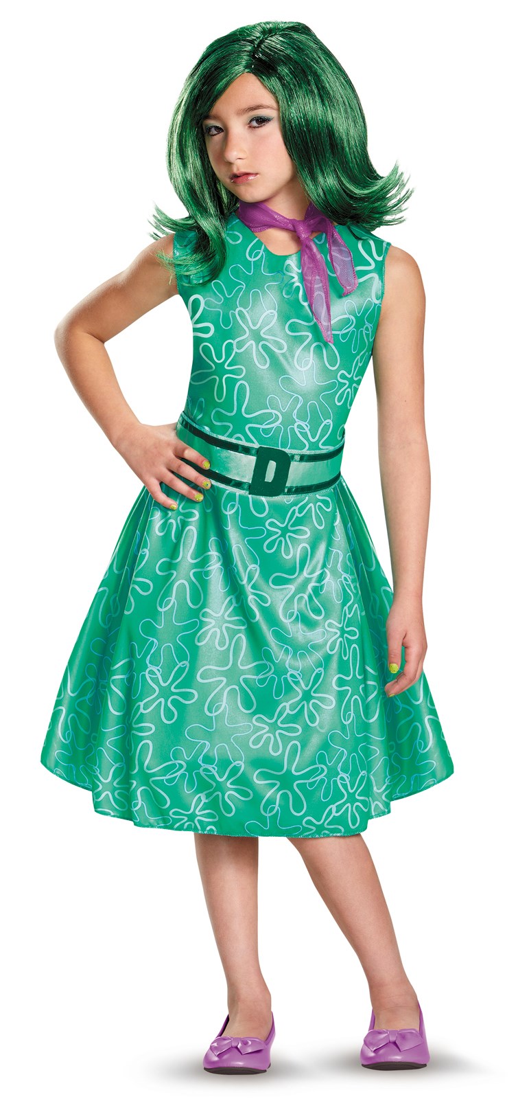 Disney Inside Out - Girls Classic Disgust Costume Small (4-6). 