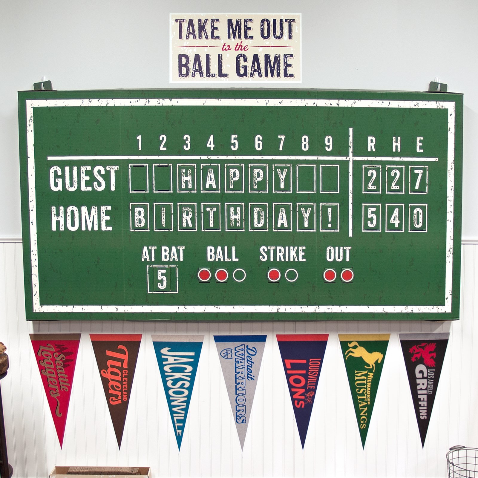 Baseball Time Hanging Scoreboard | BirthdayExpress.com