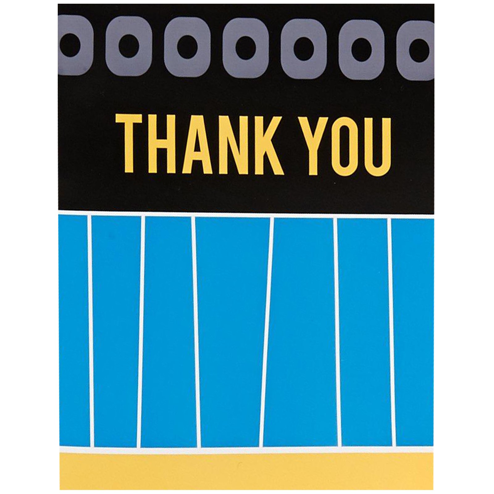 Blue, Black and Yellow Thank You Notes (8) | BirthdayExpress.com