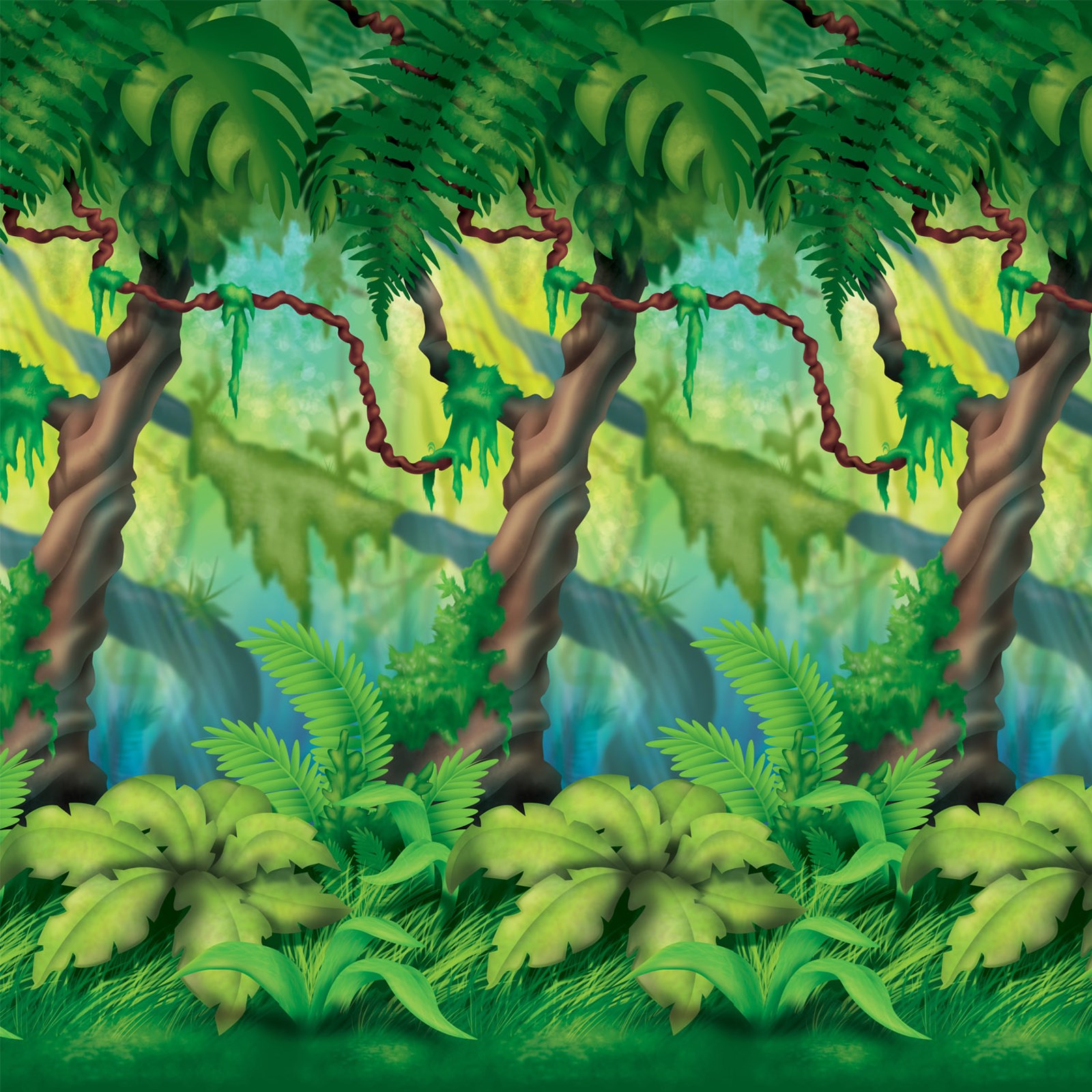 Jungle Trees Backdrop | BirthdayExpress.com