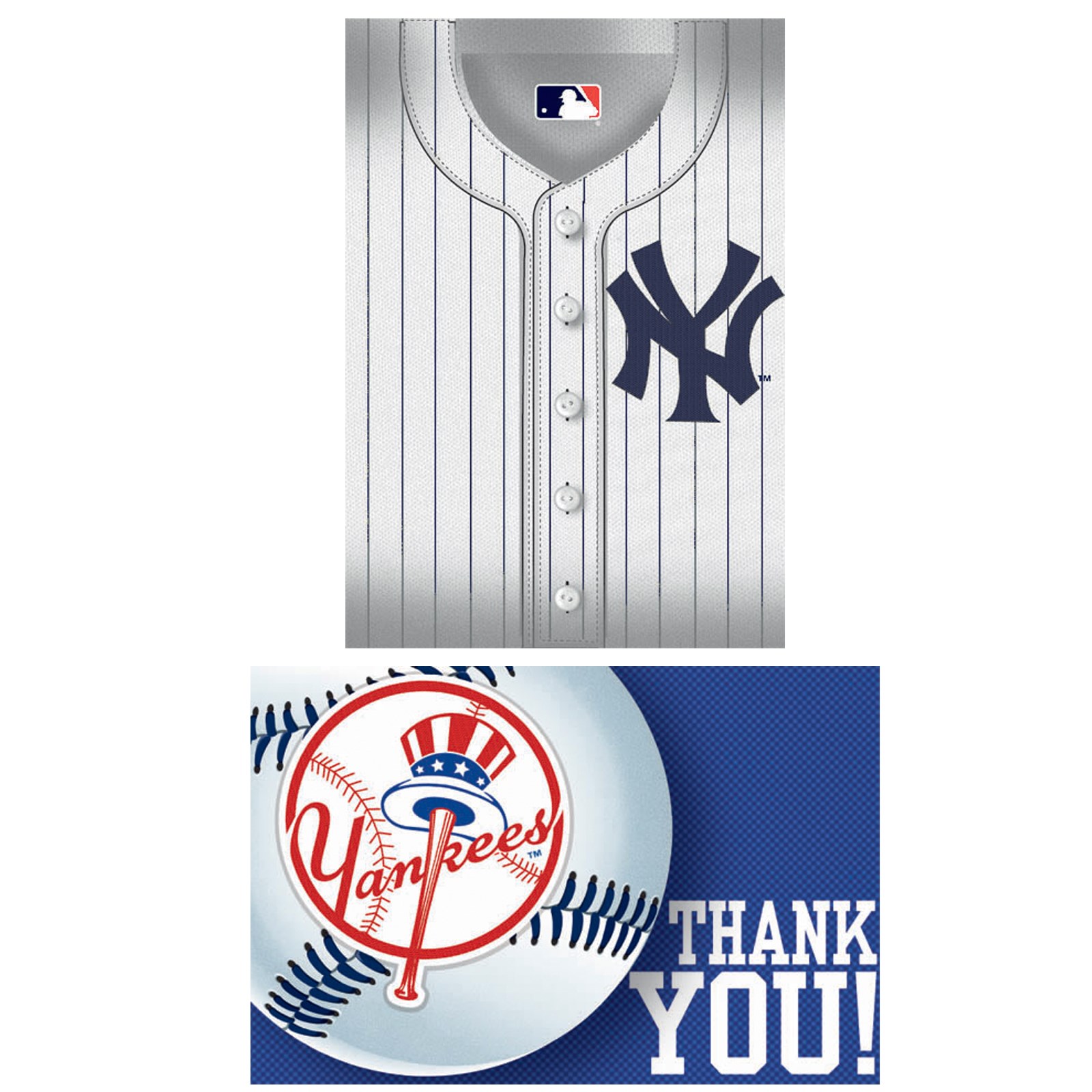 New York Yankees Baseball - Invite & Thank-You Combo | BirthdayExpress.com